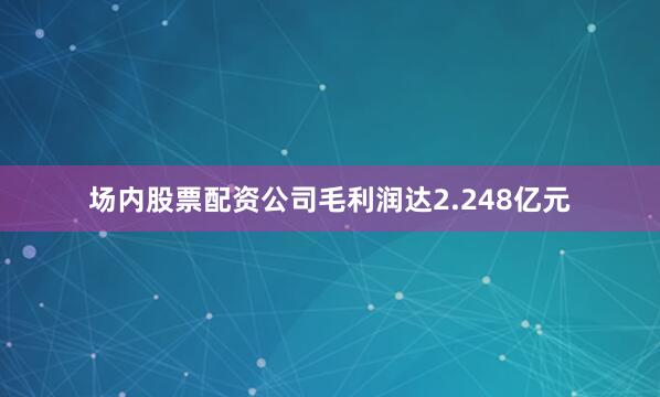 场内股票配资公司毛利润达2.248亿元